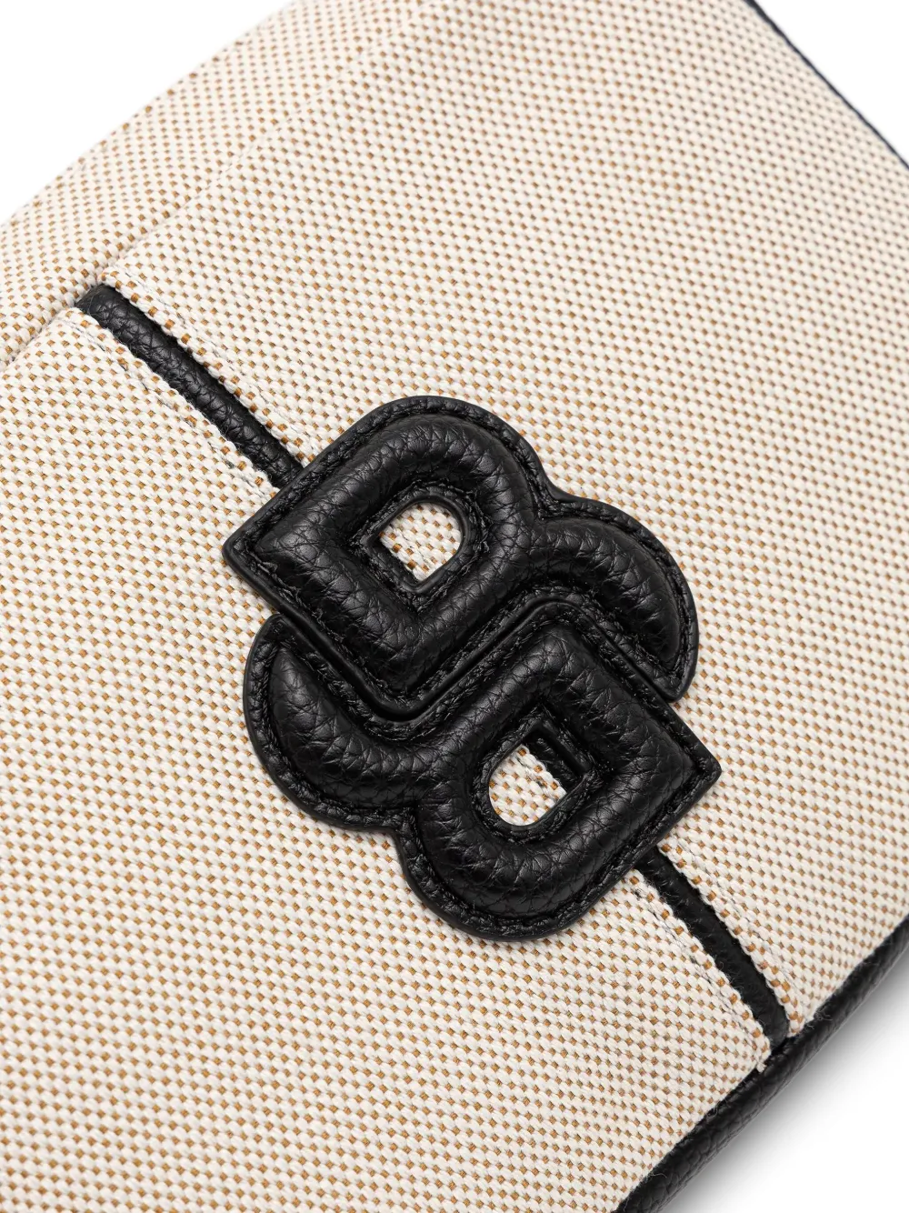 Hugo Boss Anett Logo-patch Canvas Crossbody Bag In Neutral