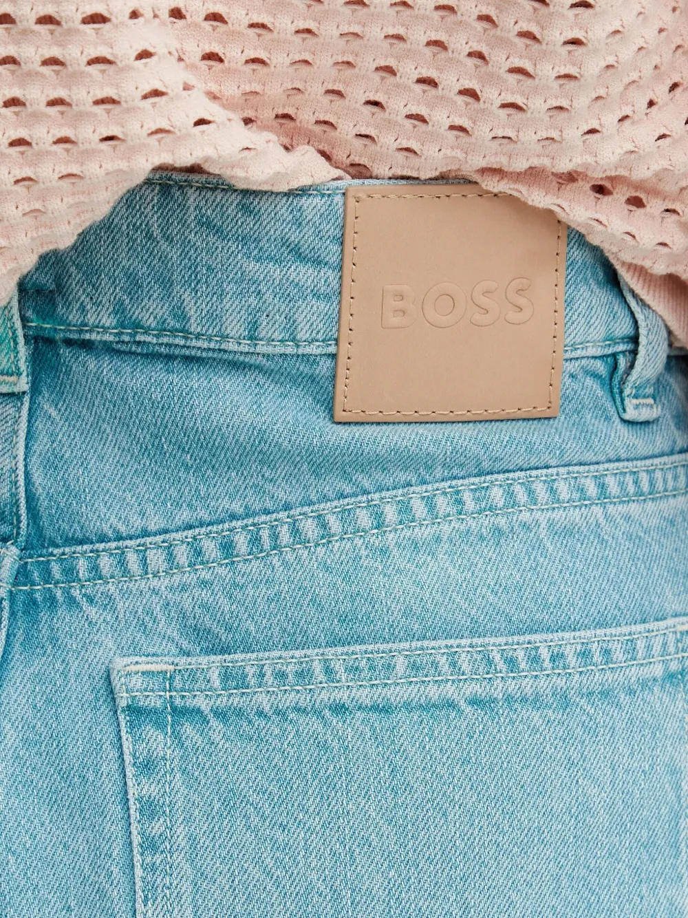 BOSS frayed-hem jeans Blauw