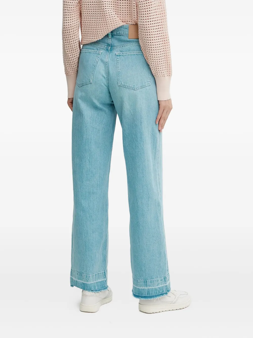 BOSS frayed-hem jeans Blauw