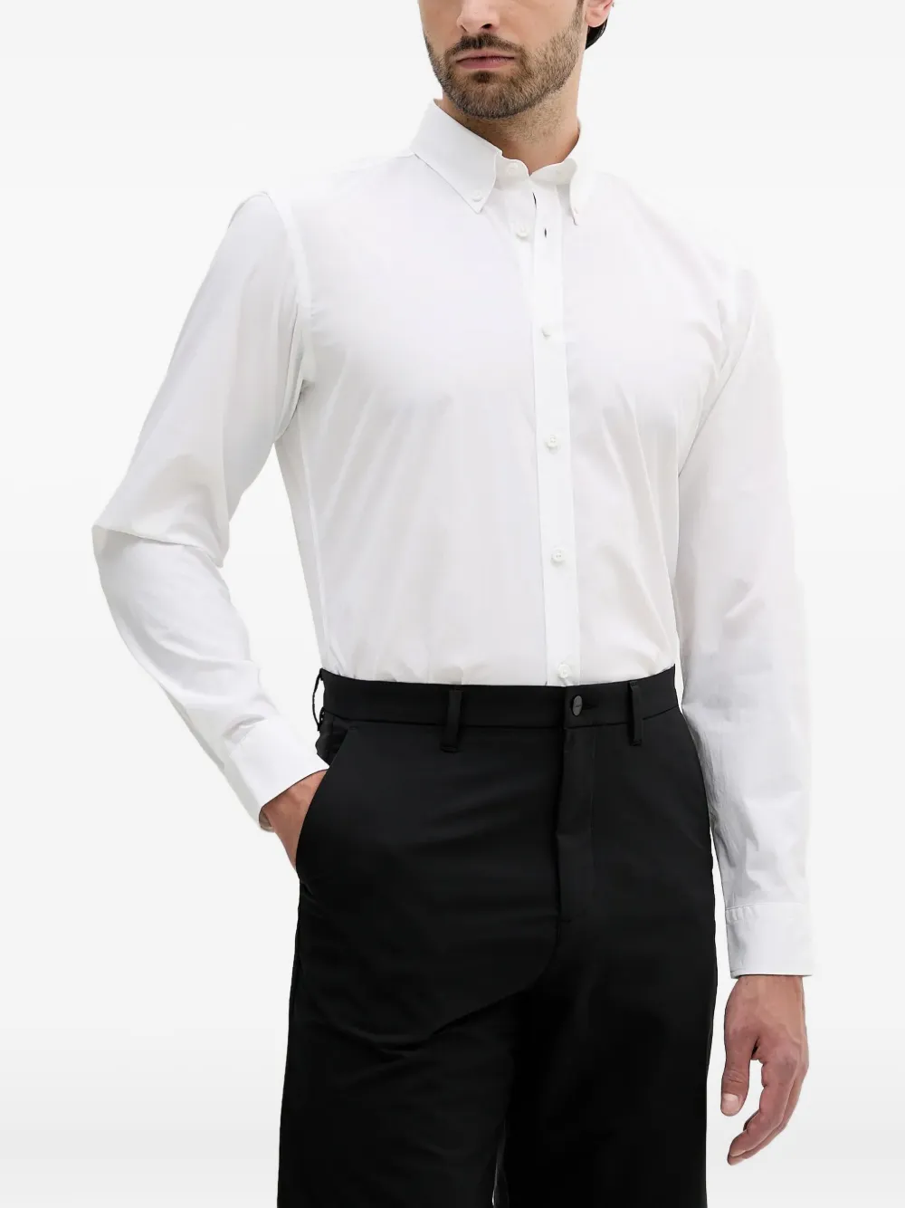 BOSS Overhemd met geknoopte cuff Wit