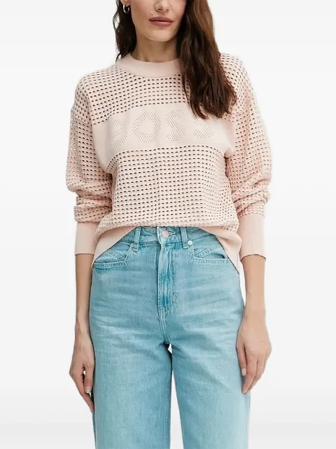 BOSS logo-detail panelled sweater 