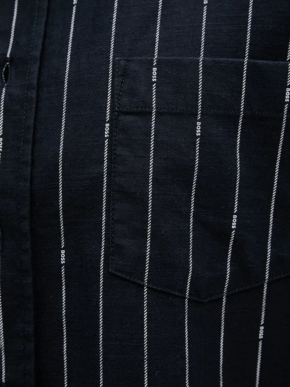 BOSS Overhemd met krijtstreep en logo Blauw