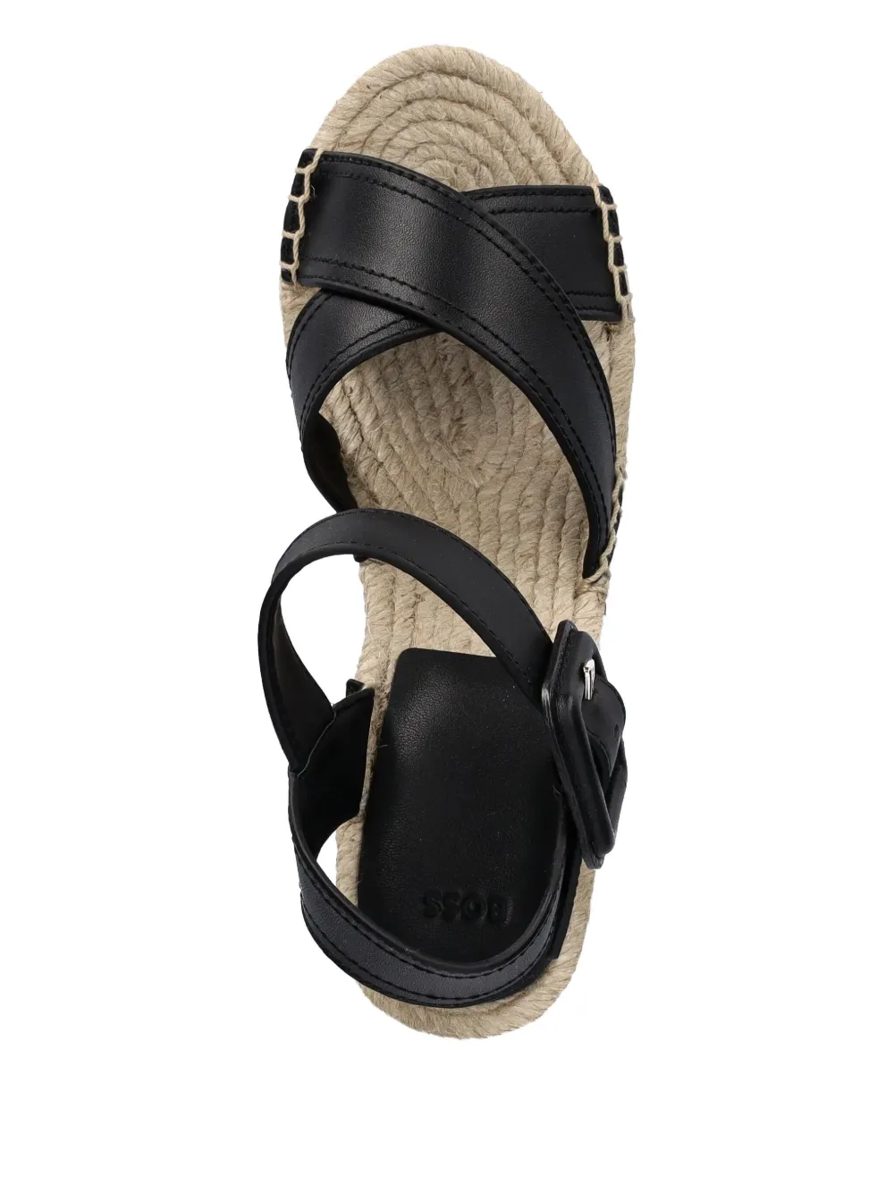 BOSS cross-strap wedge espadrilles Black