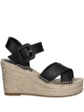 BOSS cross-strap wedge espadrilles - Black