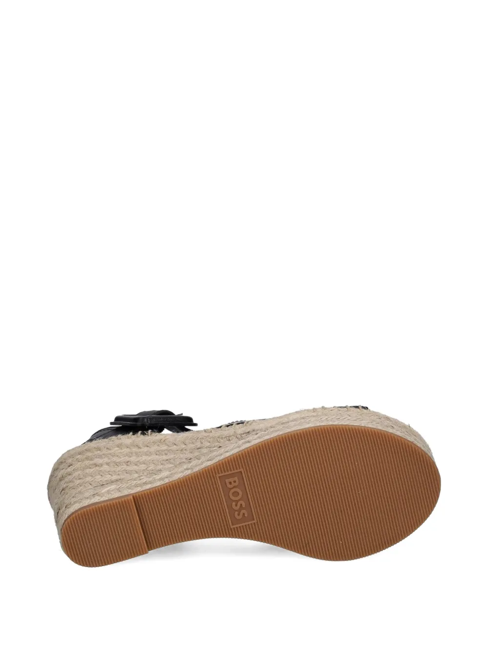 BOSS cross-strap wedge espadrilles Black