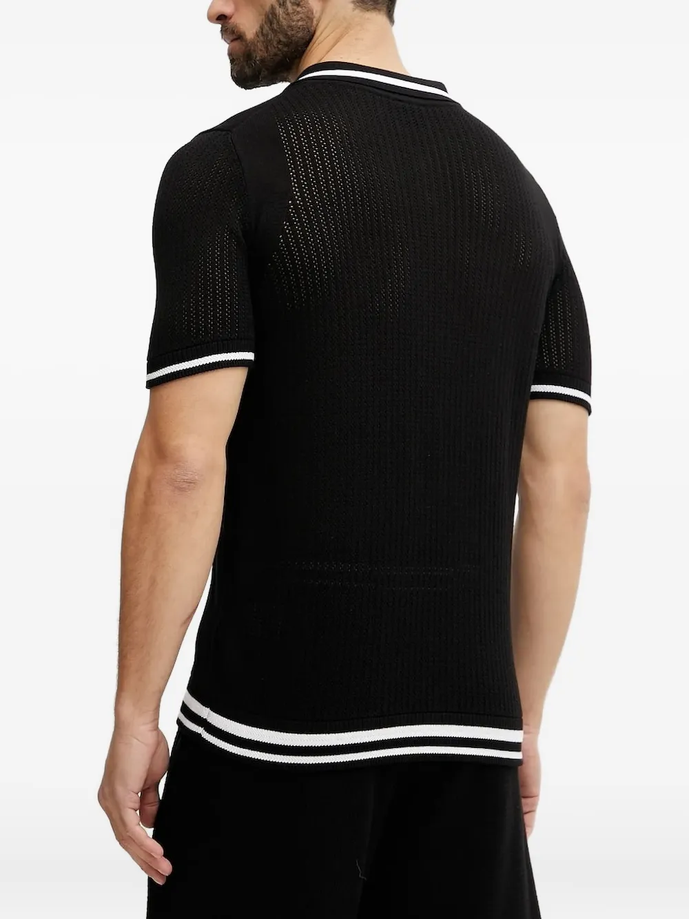 BOSS tipped-collar polo shirt - Zwart