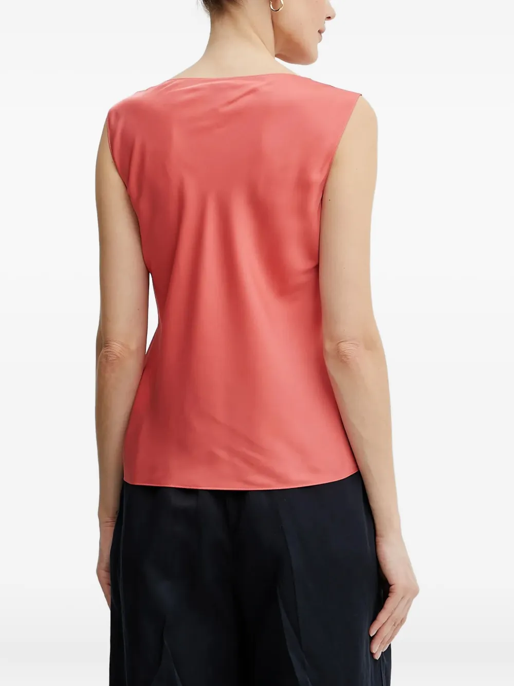 Hugo Boss Cowl-neck Sleeveless Top In Pink
