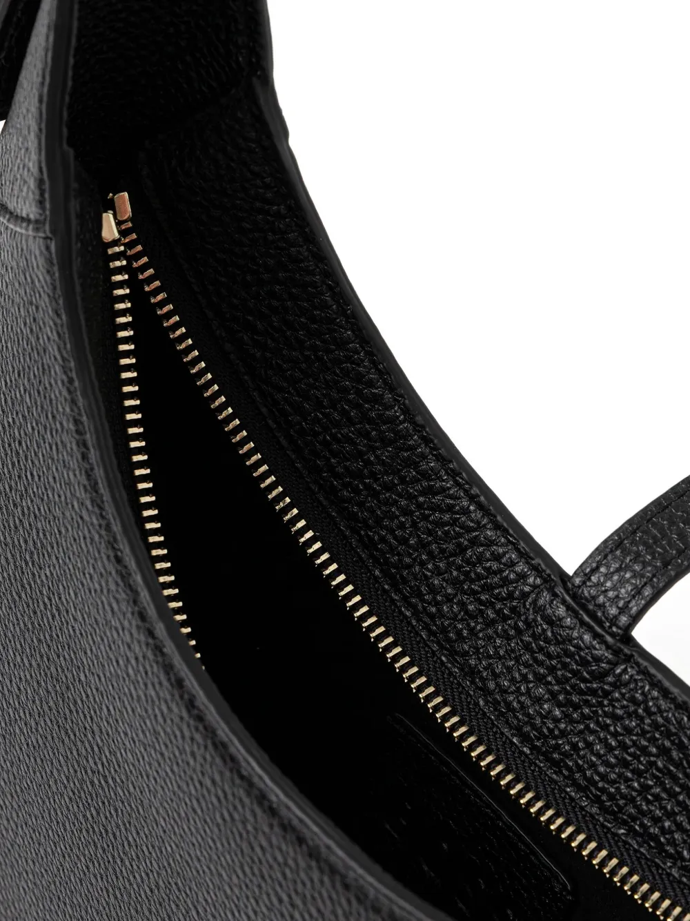 Hugo Boss Pebbled-leather Hobo Bag With Golden Hardware In Black