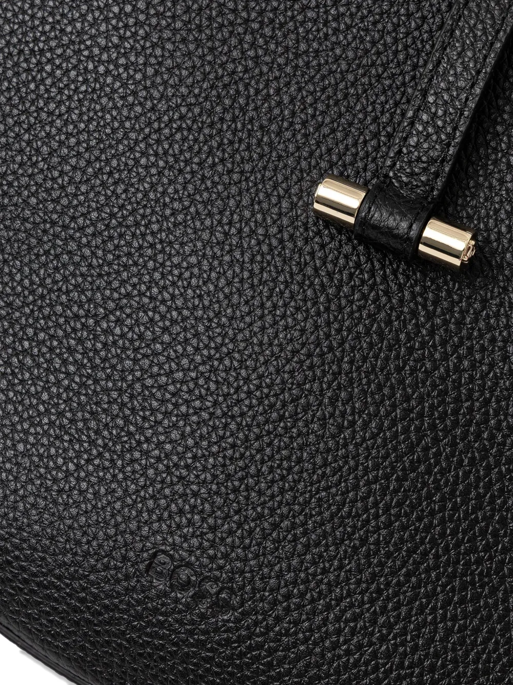 Hugo Boss Pebbled-leather Hobo Bag With Golden Hardware In Black
