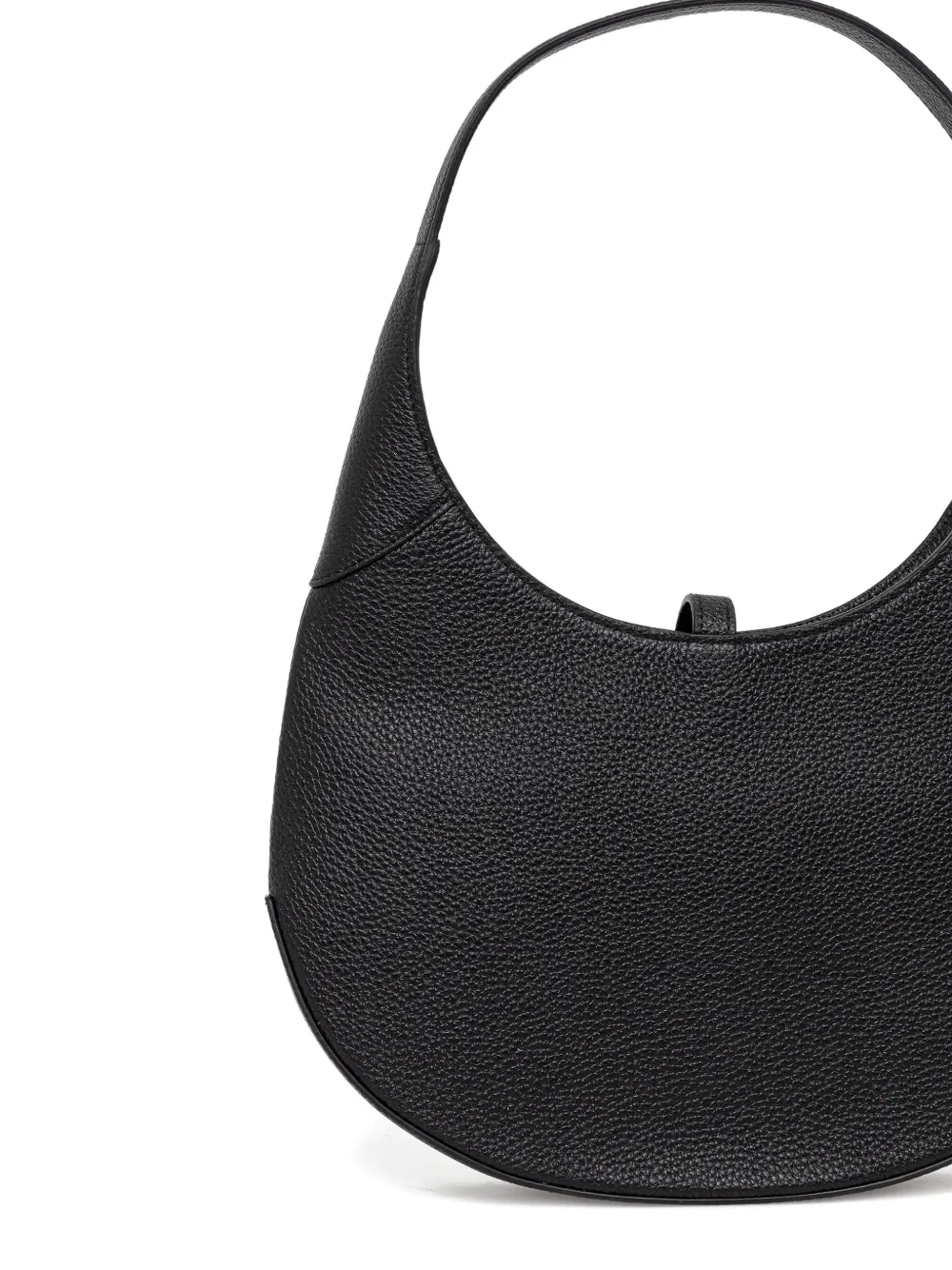 Hugo Boss Pebbled-leather Hobo Bag With Golden Hardware In Black