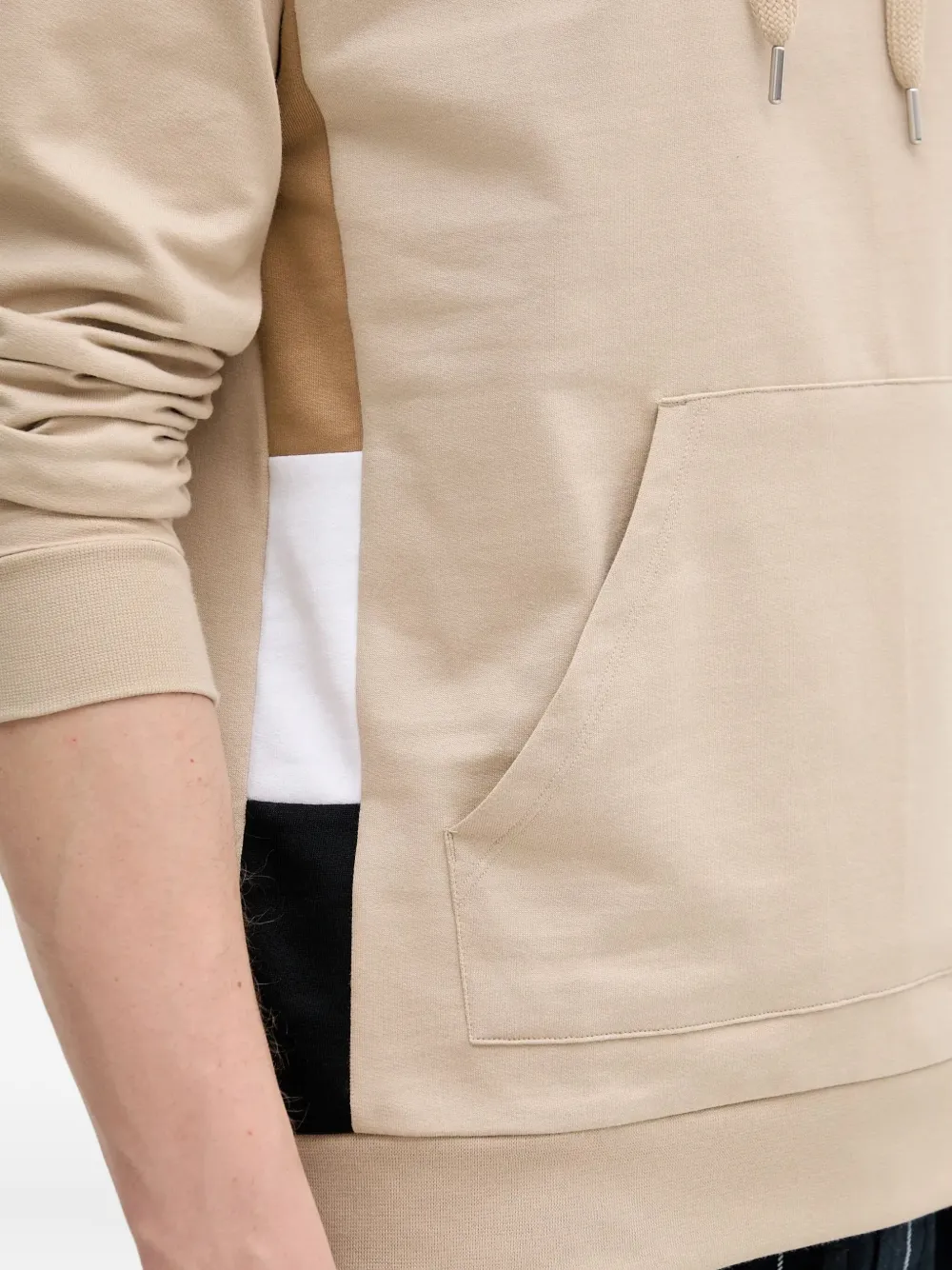 BOSS Hoodie met vlakken Beige