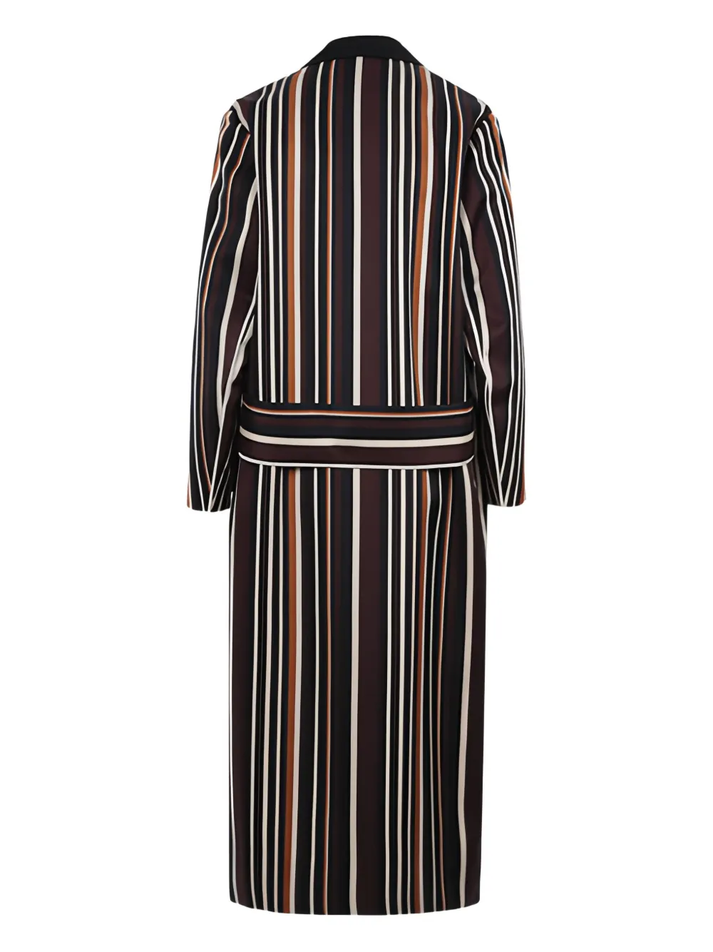 Prada striped notched-collar overcoat | Single Breasted Coats | Image 2