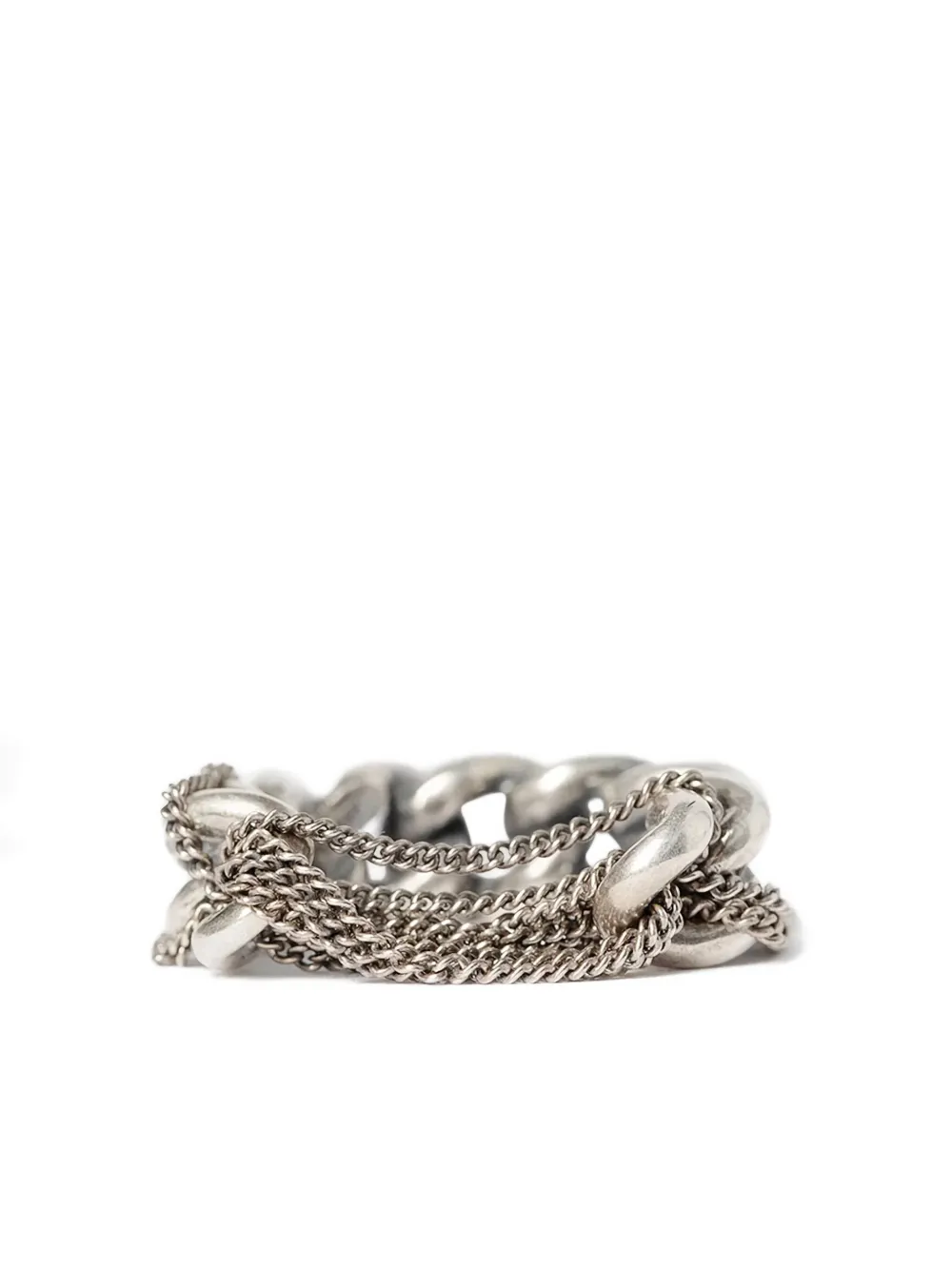 Ann Demeulemeester Ring met schakelketting - Zilver