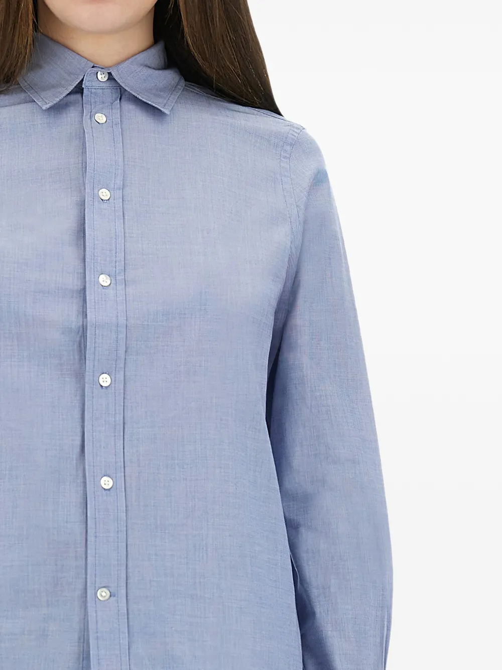 Polo Ralph Lauren Stretch slim-fit katoenen blouse Blauw