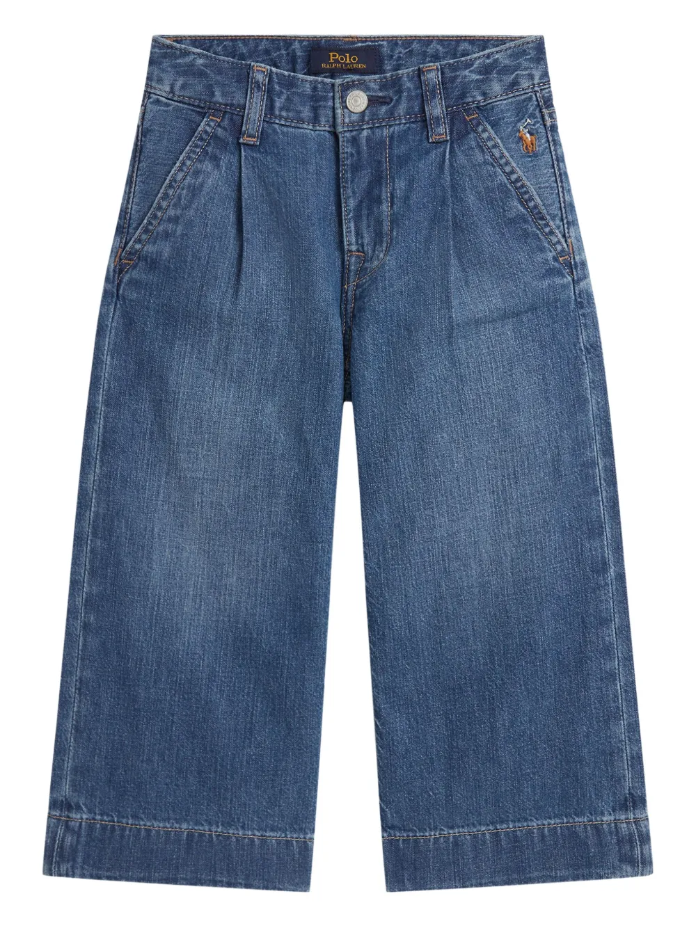 POLO RALPH LAUREN KIDS Jeans met geplooid detail Blauw
