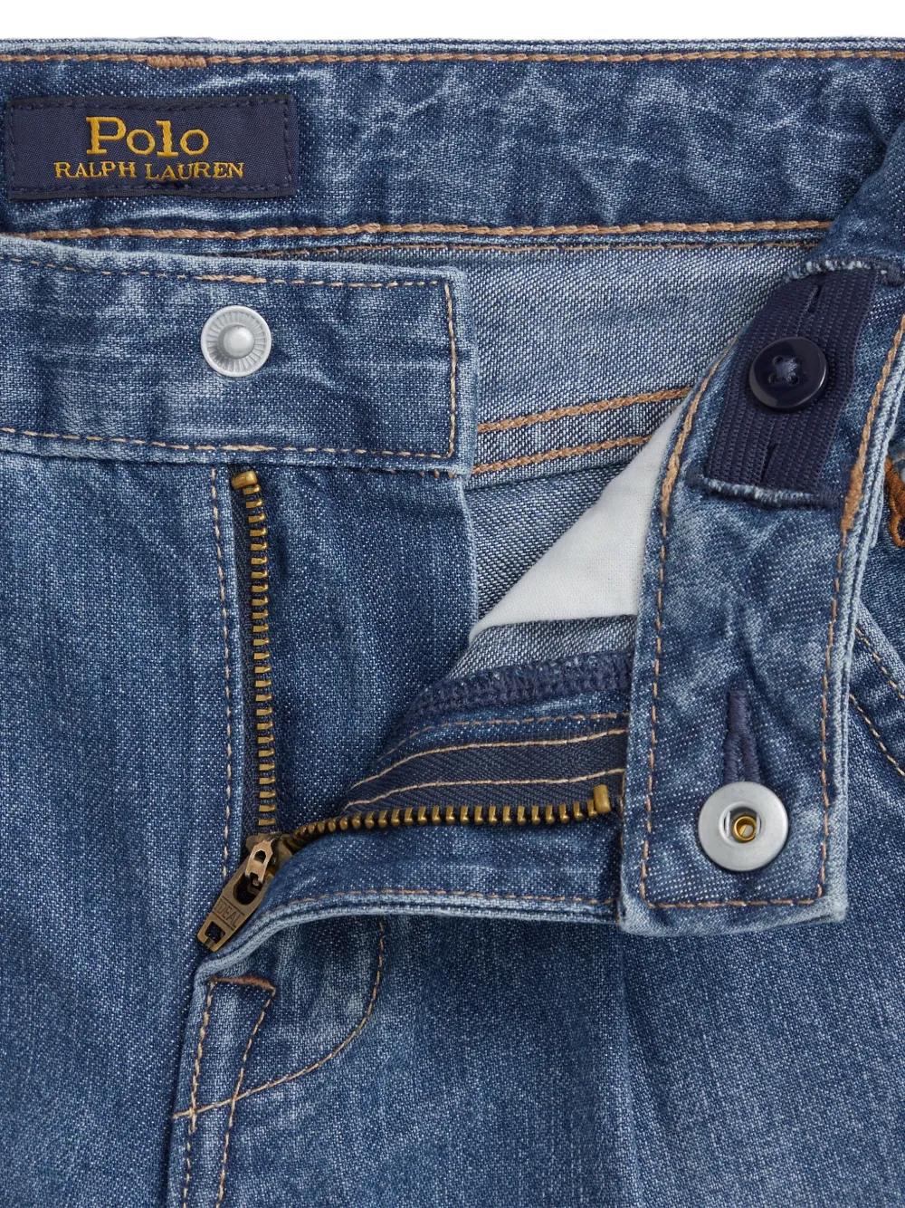 POLO RALPH LAUREN KIDS Jeans met geplooid detail Blauw