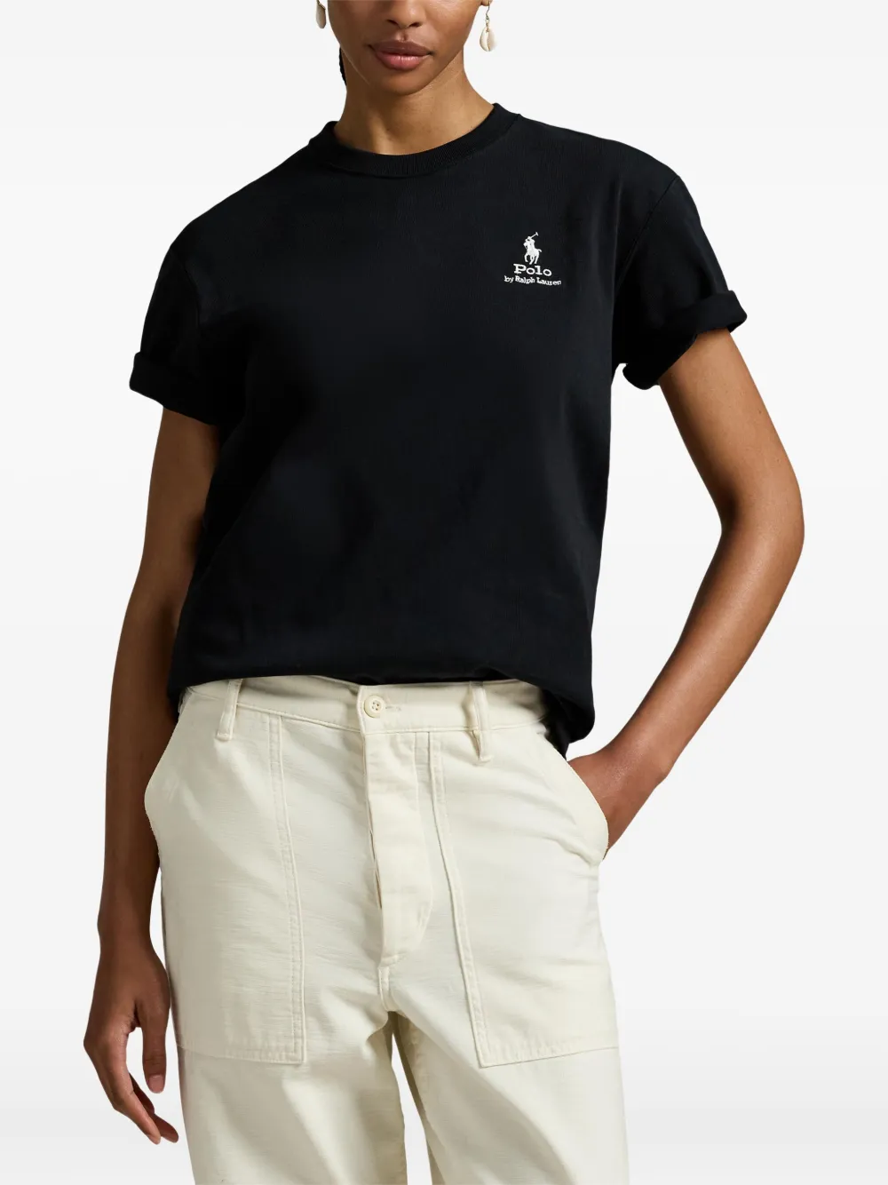 Polo Ralph Lauren T-shirt met geborduurd logo Zwart