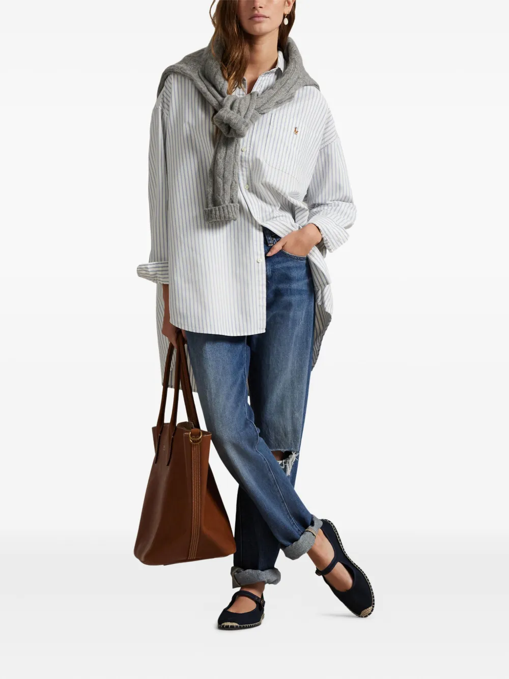 Polo Ralph Lauren The Big gestreept blouse - Wit