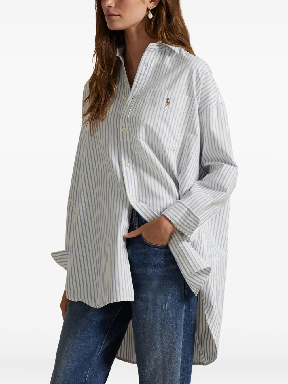 Polo Ralph Lauren The Big gestreept blouse Wit