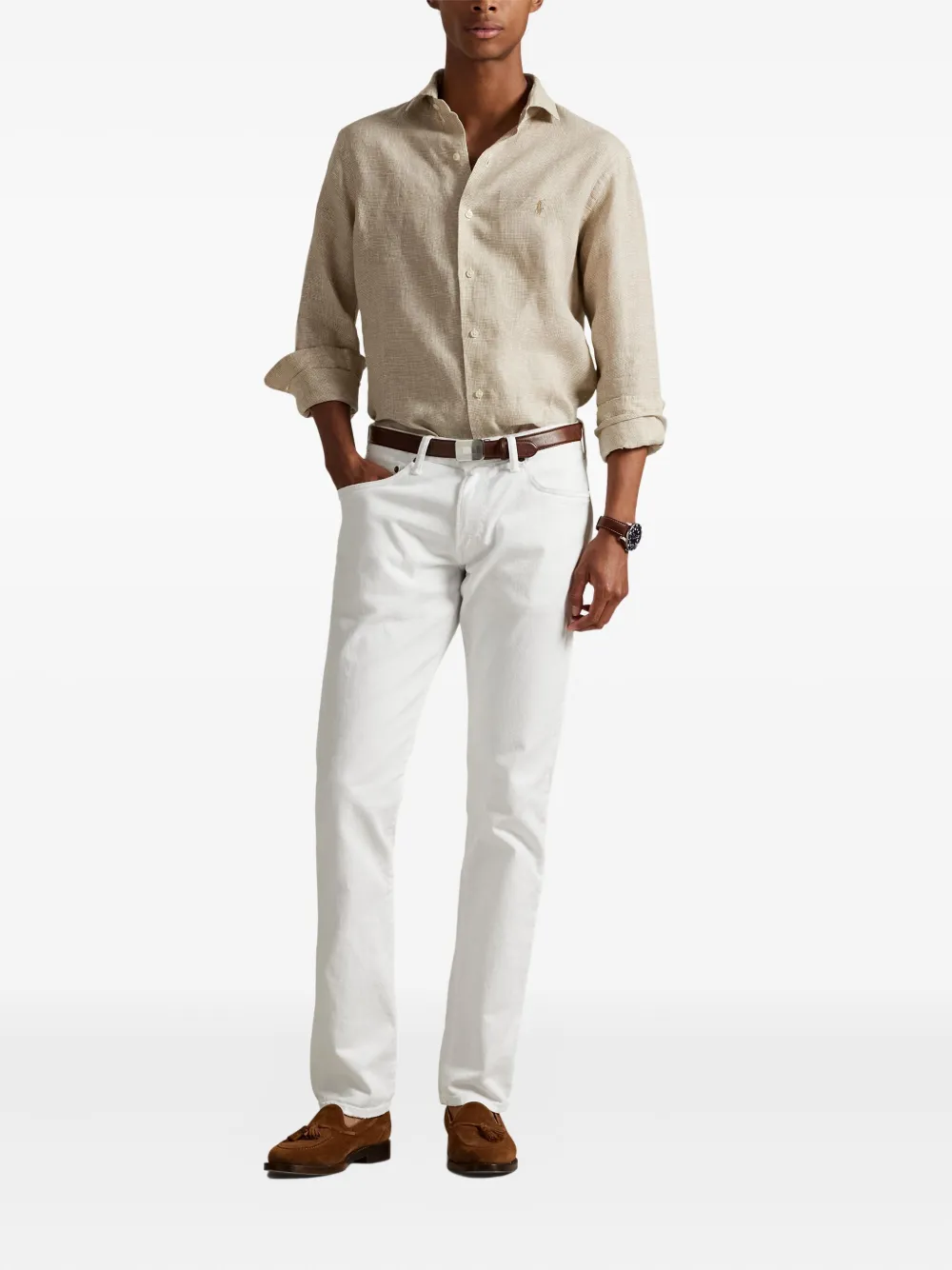 Polo Ralph Lauren Linnen overhemd Beige