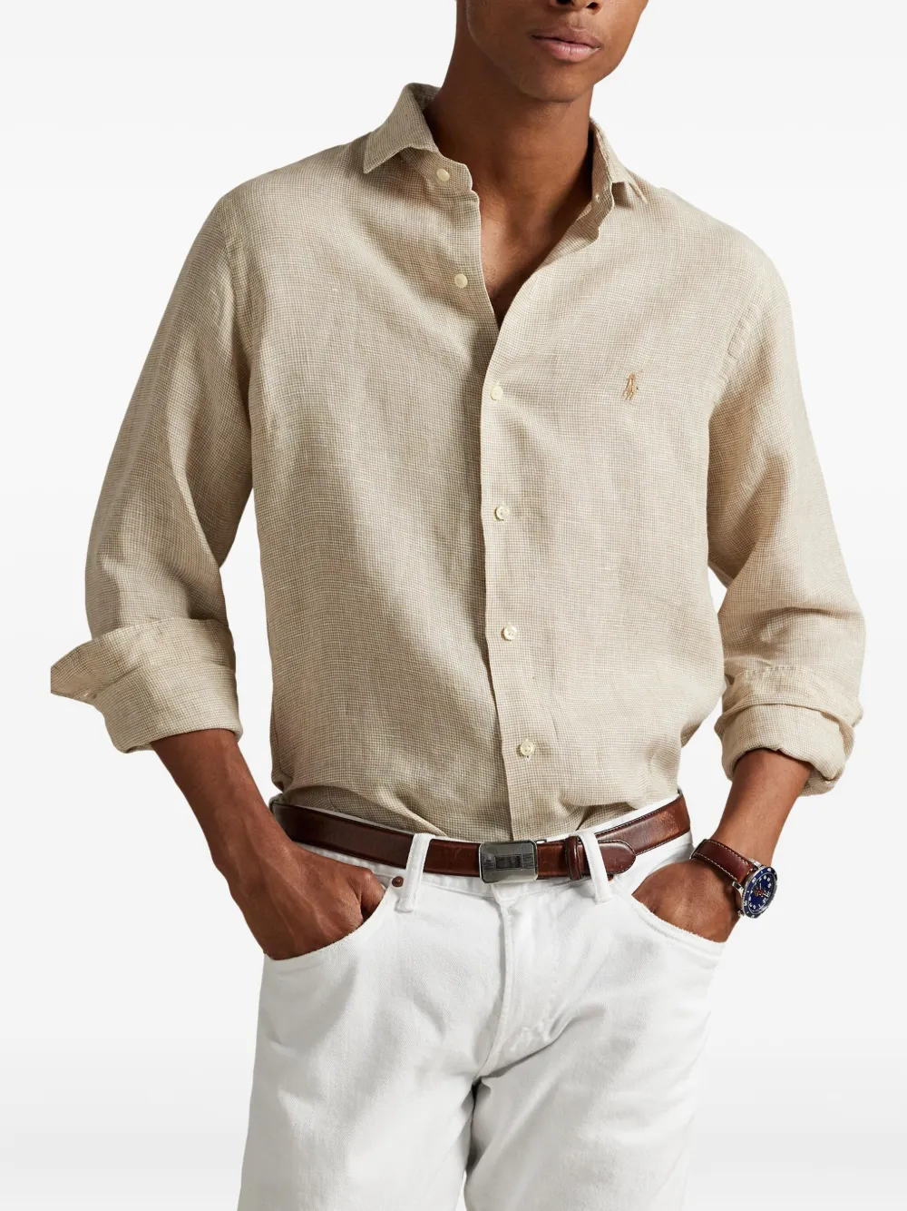 Polo Ralph Lauren Linnen overhemd Beige