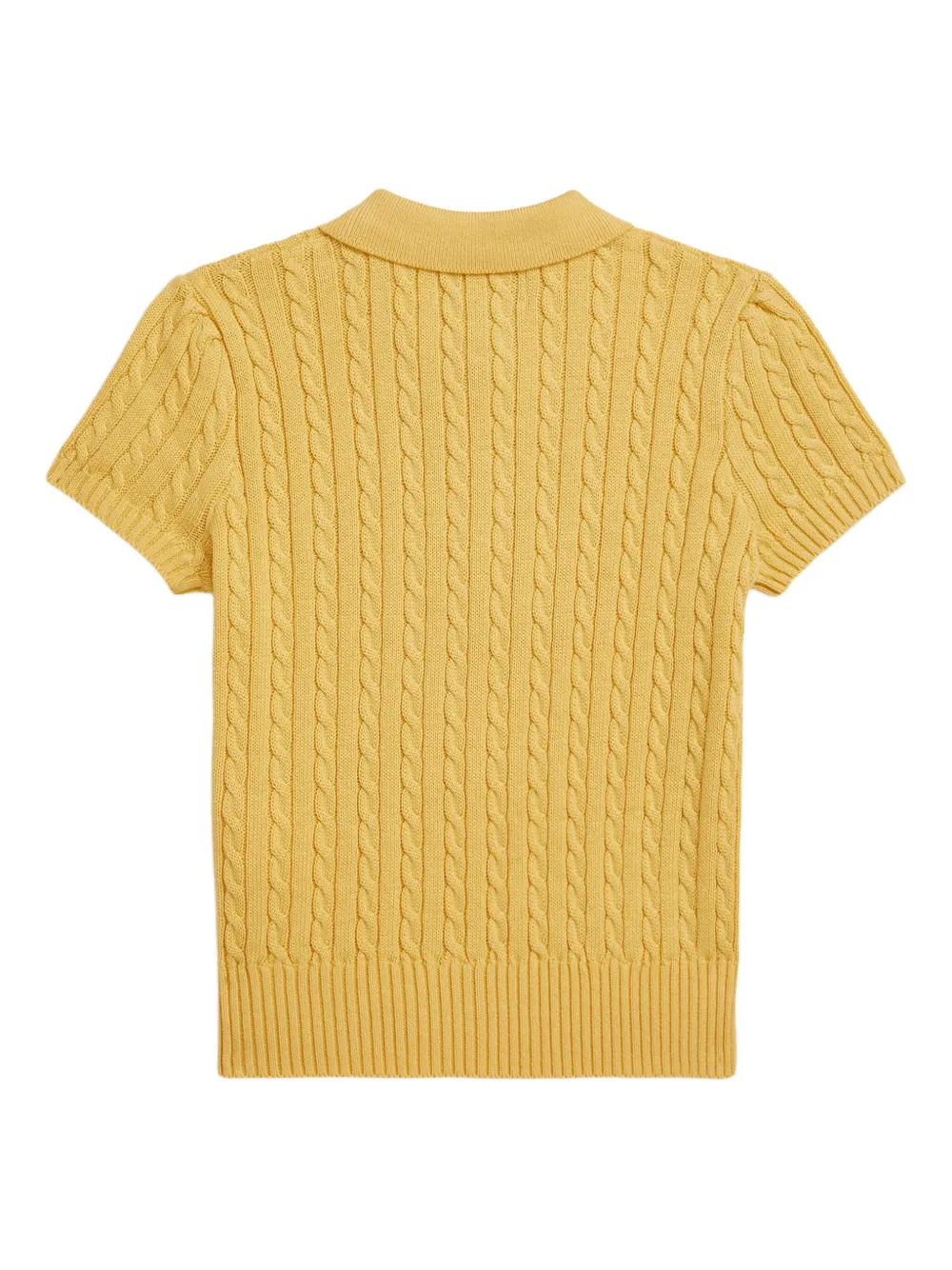 POLO RALPH LAUREN KIDS Kabelgebreid poloshirt Geel