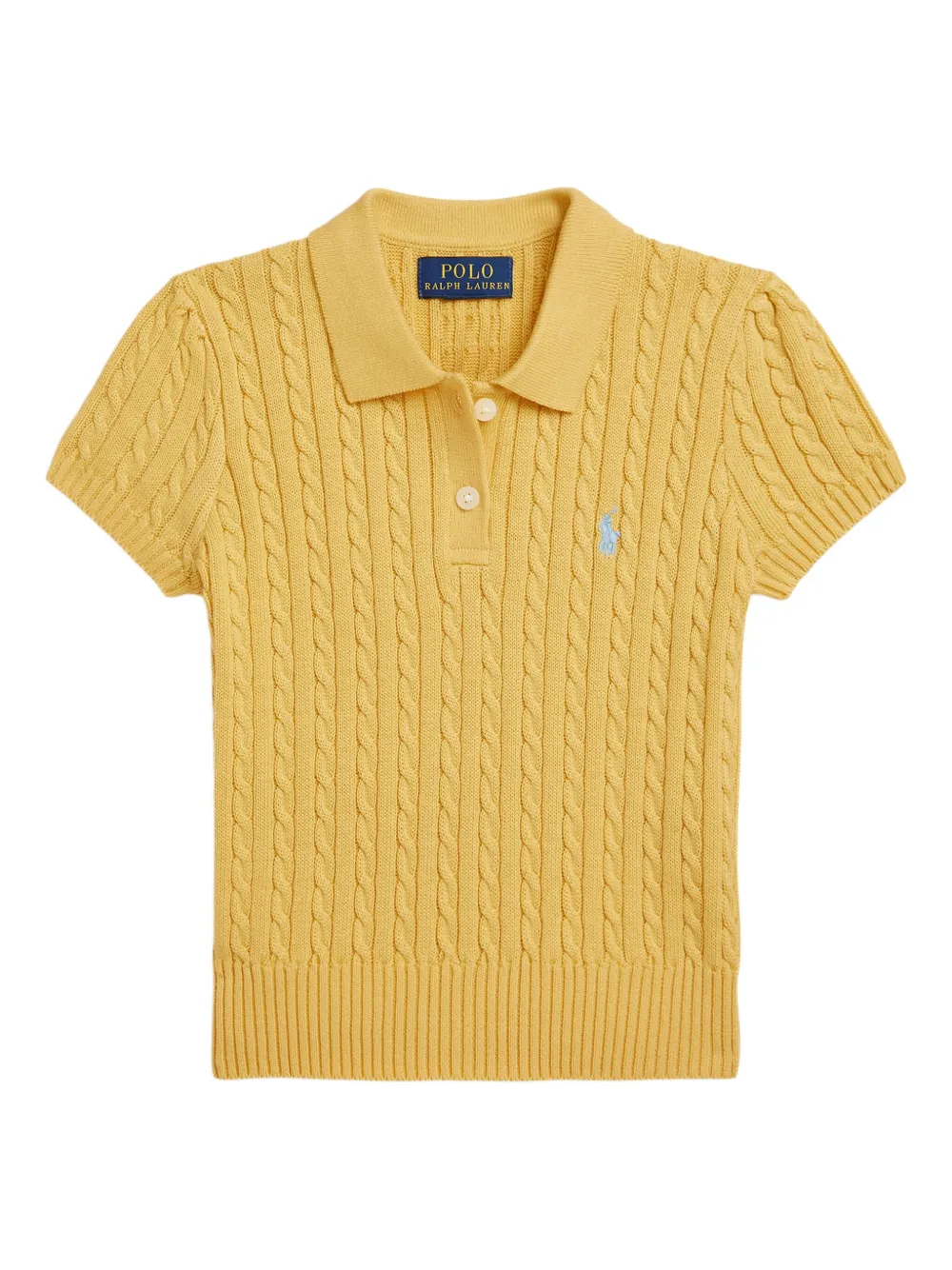 POLO RALPH LAUREN KIDS ケーブルニット ポロシャツ - イエロー POLO RALPH LAUREN KIDS ケーブルニット ポロシャツ - イエロー