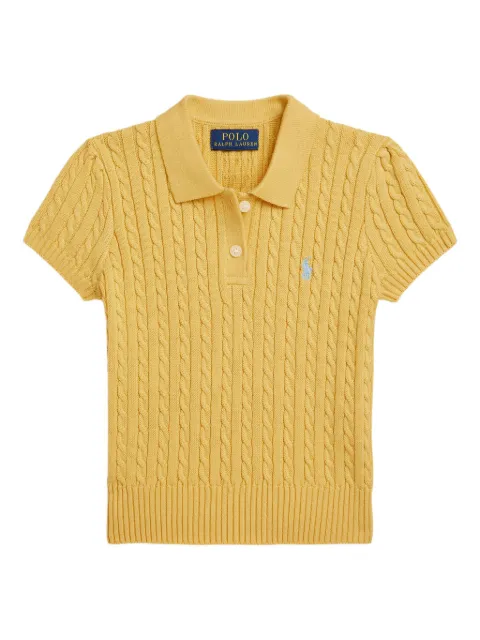 POLO RALPH LAUREN KIDS cable knit polo shirt