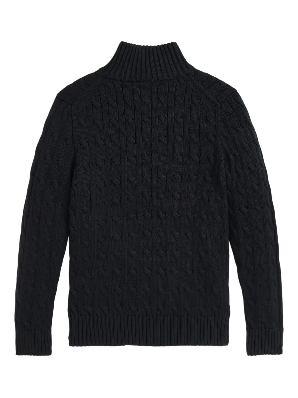 POLO RALPH LAUREN KIDS Kabelgebreide trui met rits Zwart