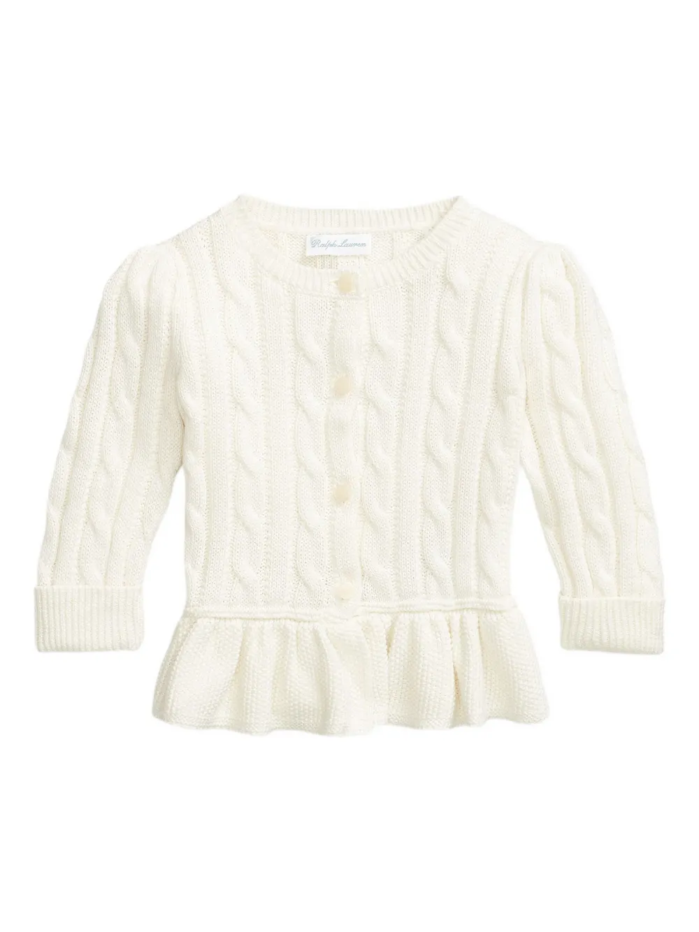 POLO RALPH LAUREN KIDS ケーブルニット カーディガン - ホワイト POLO RALPH LAUREN KIDS ケーブルニット カーディガン - ホワイト