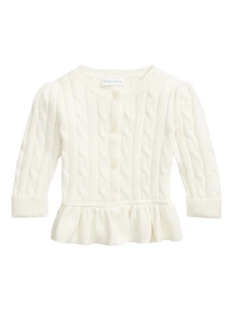 POLO RALPH LAUREN KIDS cable-knit peplum cardigan
