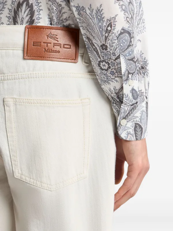 ETRO ステッチポケット ジーンズ | ホワイト | FARFETCH JP