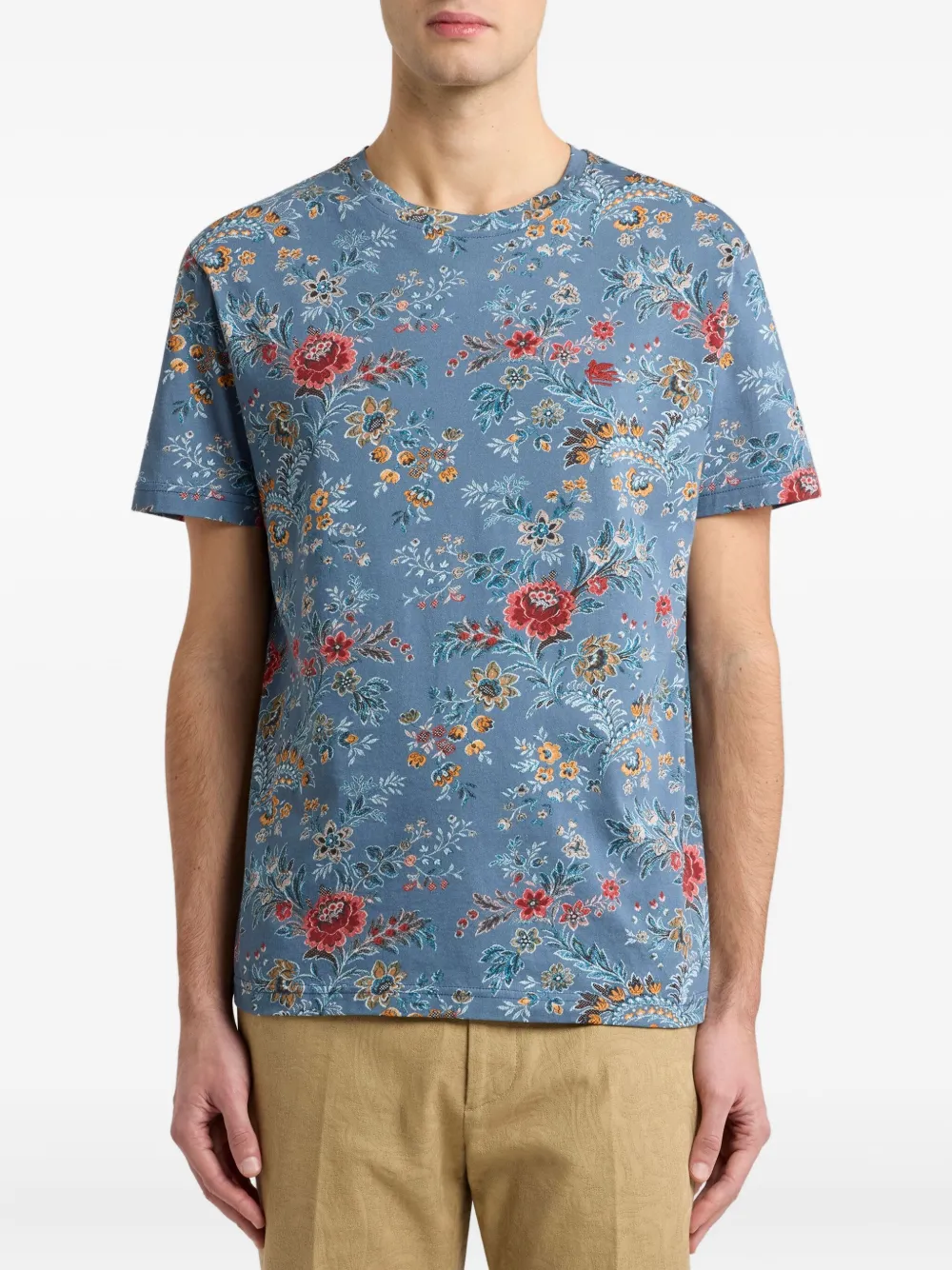 floral-print T-shirt