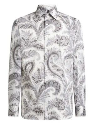 Edward Crutchley abstract-pattern long-sleeve Shirt | White