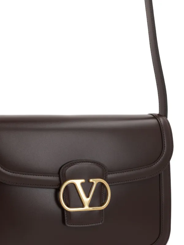 Valentino Garavani Vロゴ フラップ ショルダーバッグ | ブラウン