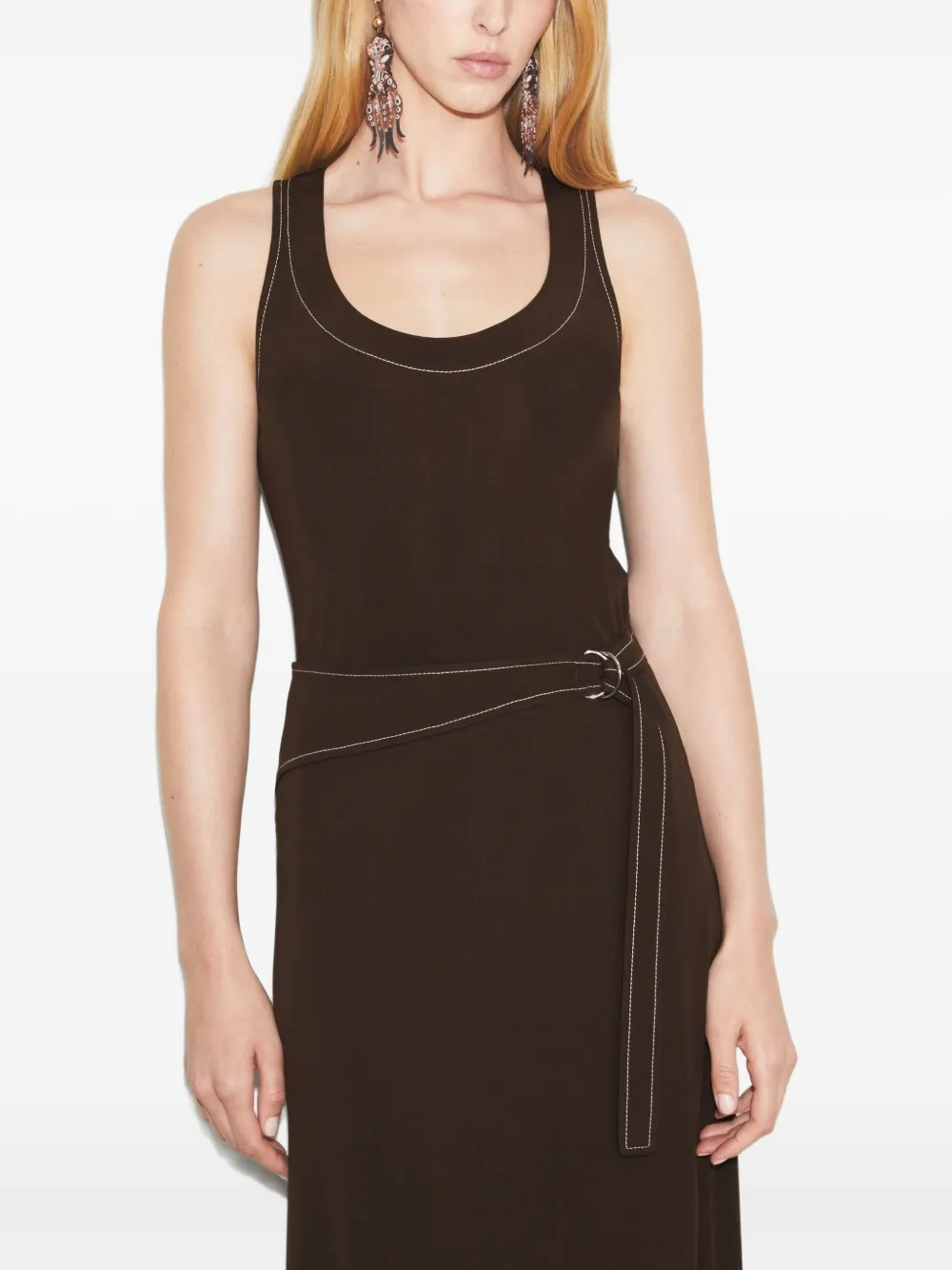 Tory Burch Tanktop met contrasterende stiksels Bruin