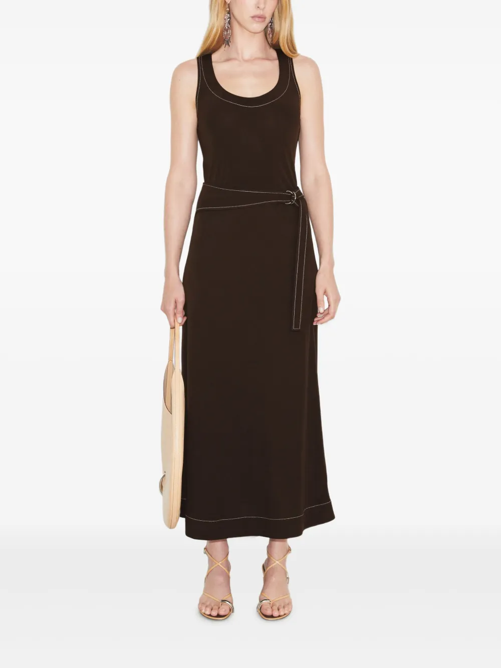 Tory Burch Tanktop met contrasterende stiksels Bruin