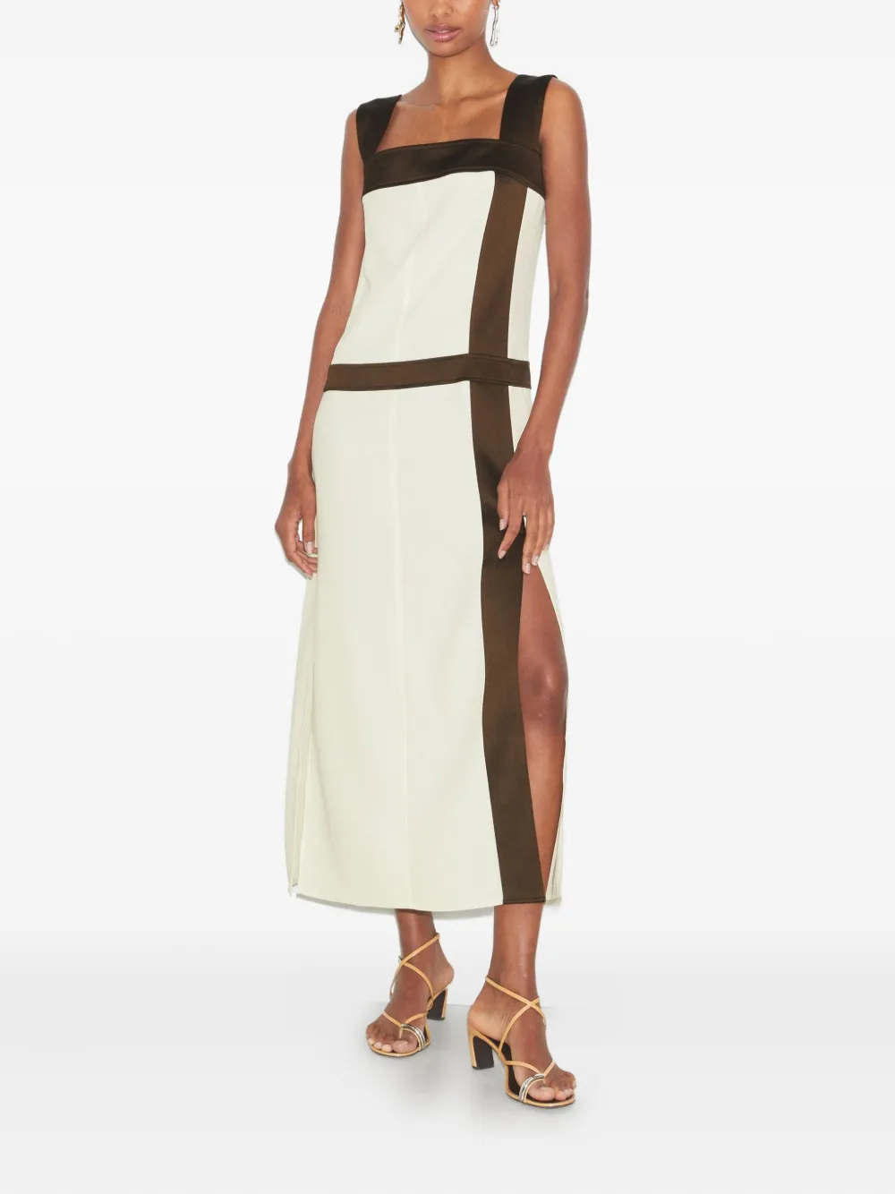 Tory Burch Maxi-jurk met vlakken Beige