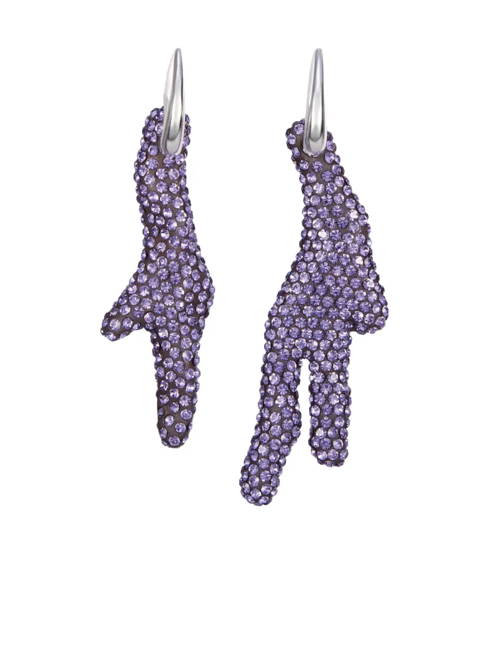 Tory Burch crystal-embellished hand earrings - シルバートーン Tory Burch crystal-embellished hand earrings - シルバートーン
