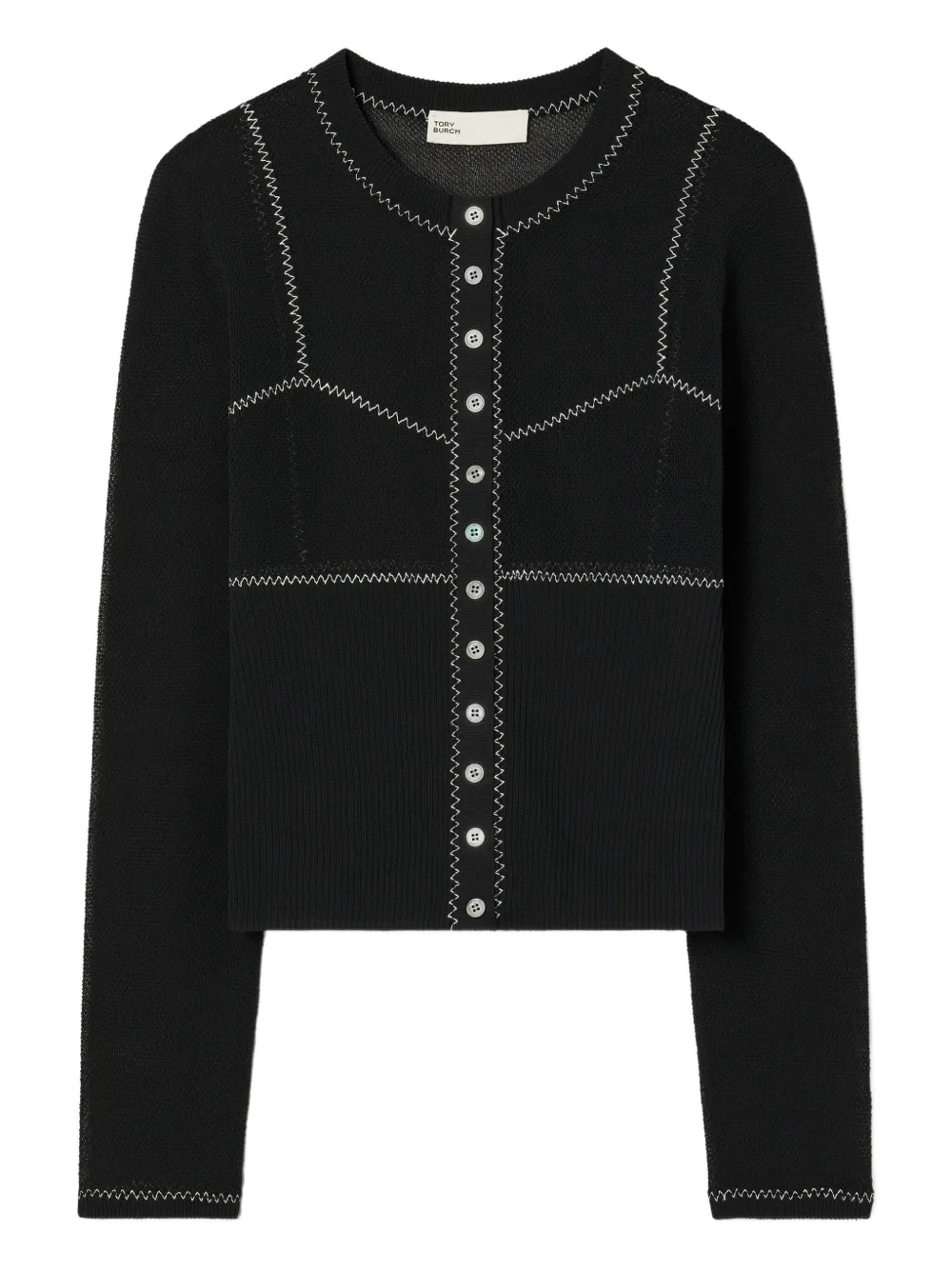 Tory Burch Geribbeld vest Zwart