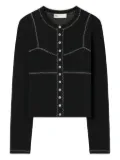 Tory Burch ribbed button-up cardigan - Black
