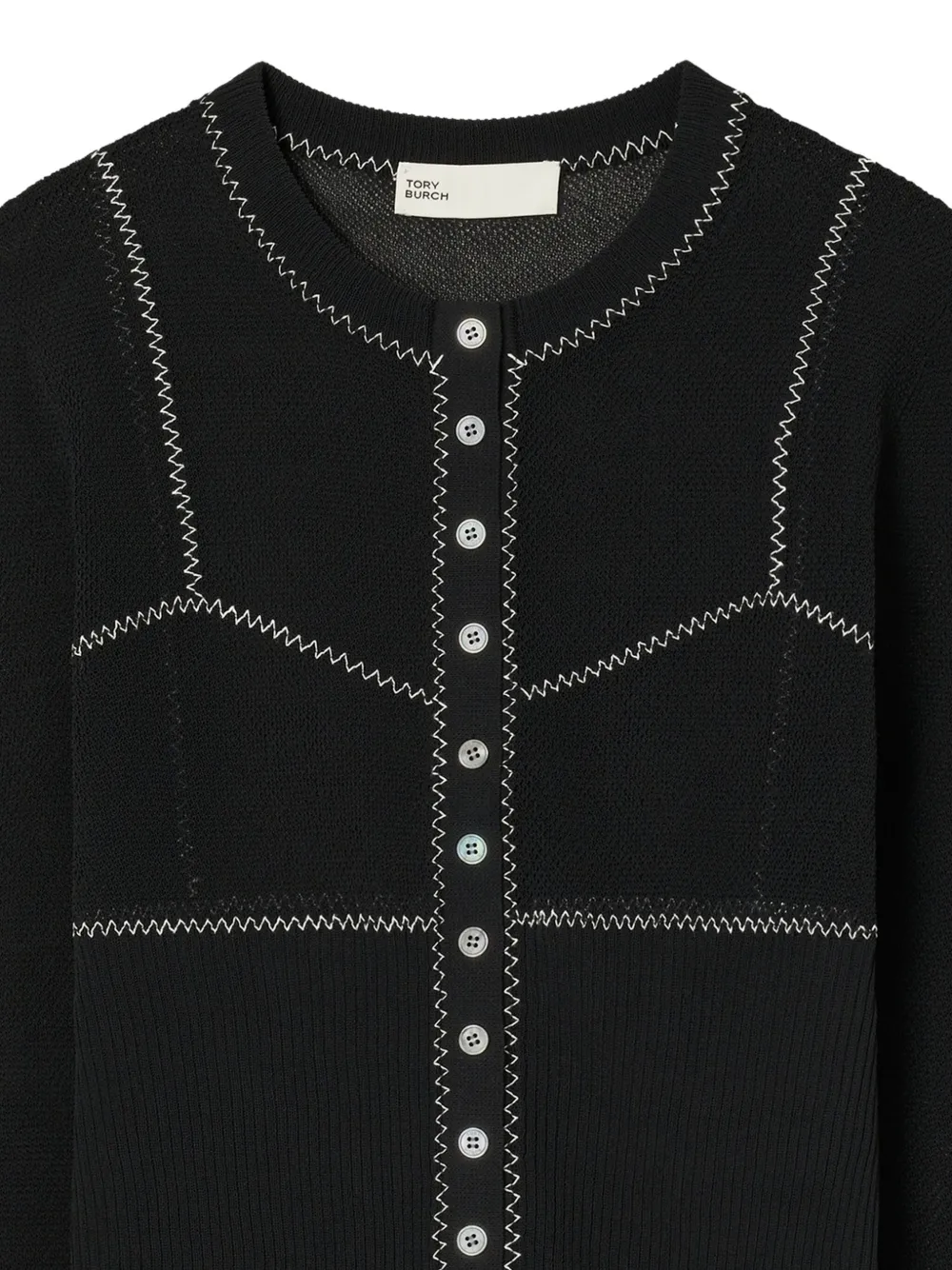 Tory Burch Geribbeld vest Zwart