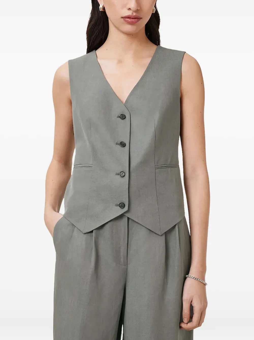 AllSaints Averie ノースリーブトップ - グレー AllSaints Averie ノースリーブトップ - グレー