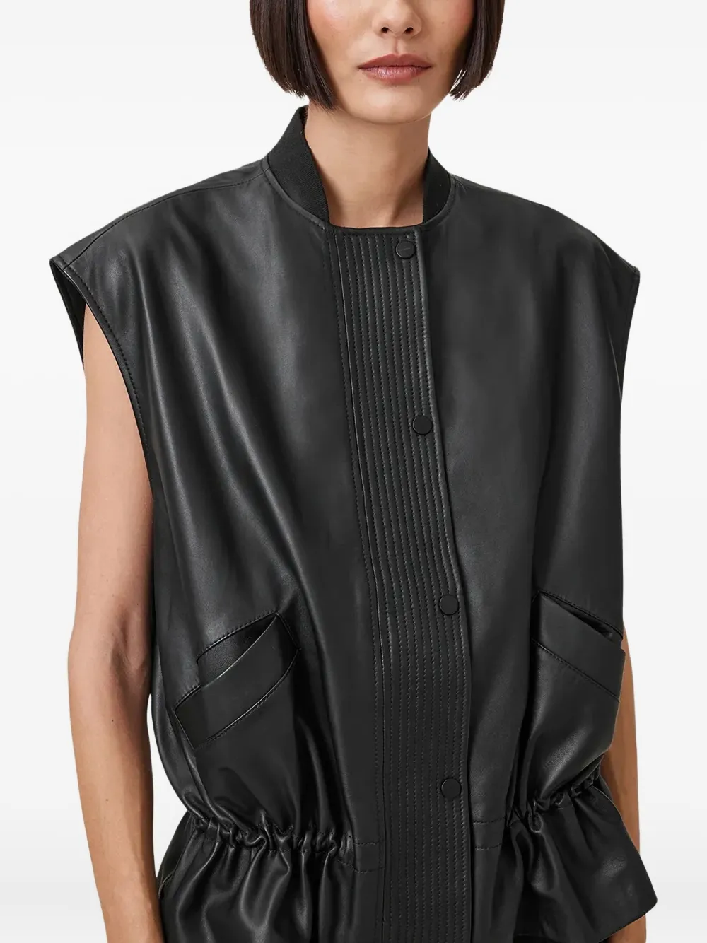 AllSaints Geplooide bodywarmer Zwart
