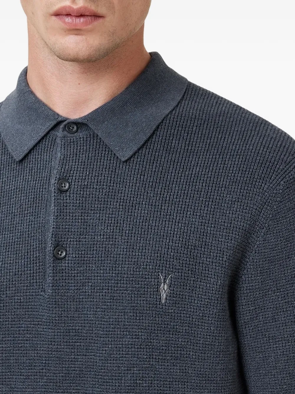 AllSaints Poloshirt met geborduurd logo Blauw