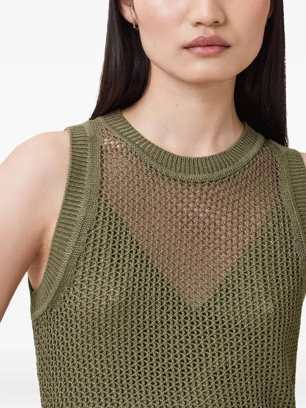 AllSaints Opengebreide midi-jurk Groen