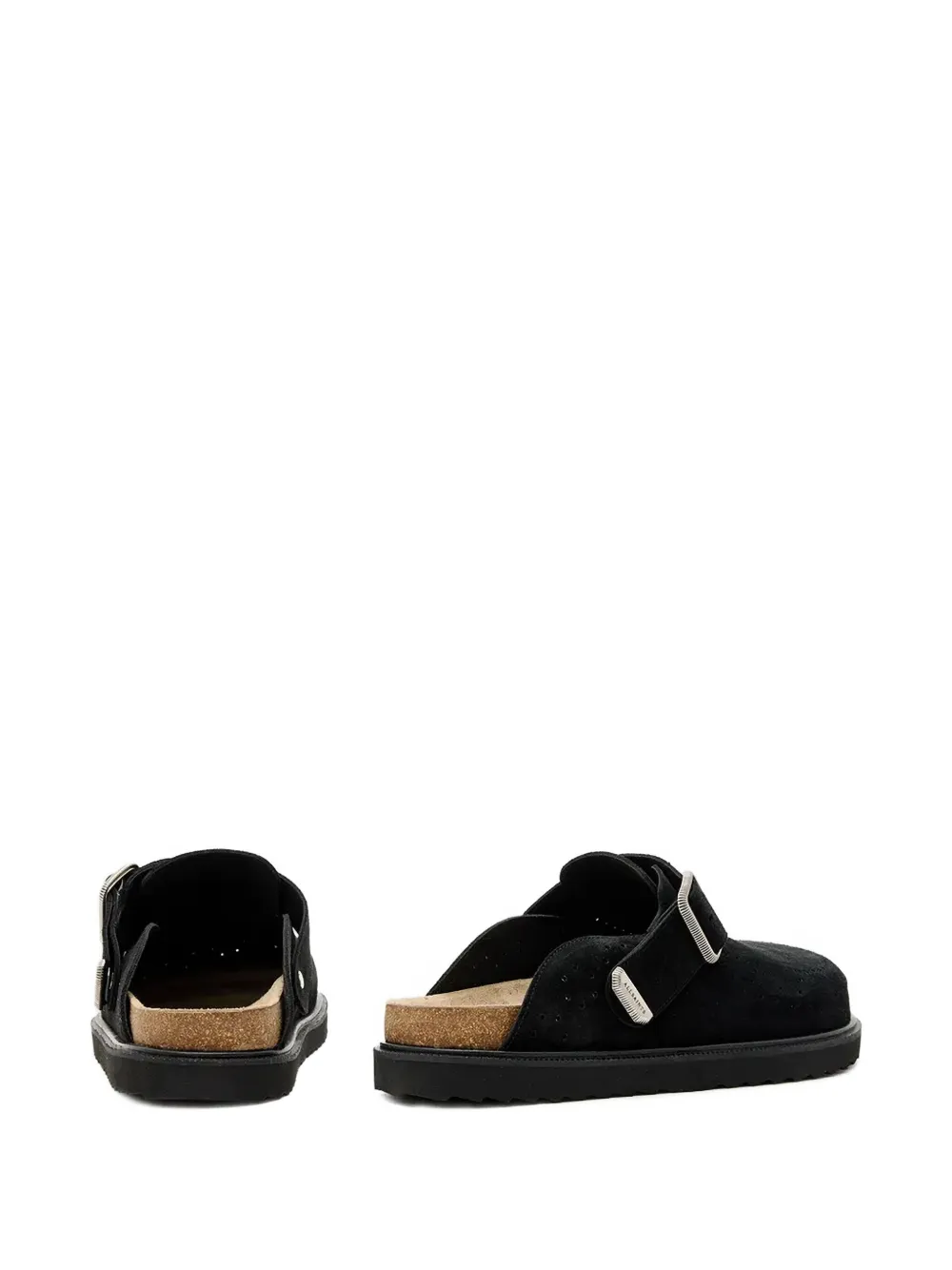 AllSaints perforated-detail mules Black