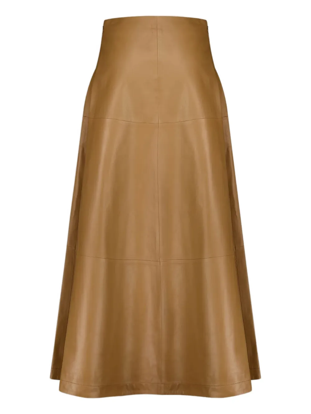 Altuzarra Varda Leather Midi Skirt In Brown
