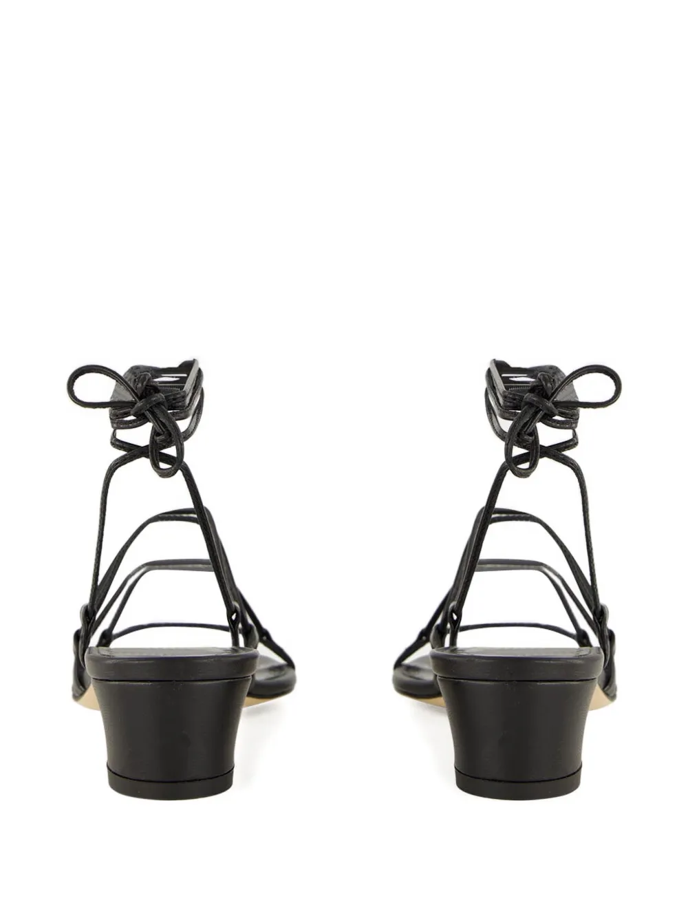 Manolo Blahnik lace-up block-heel sandals Black