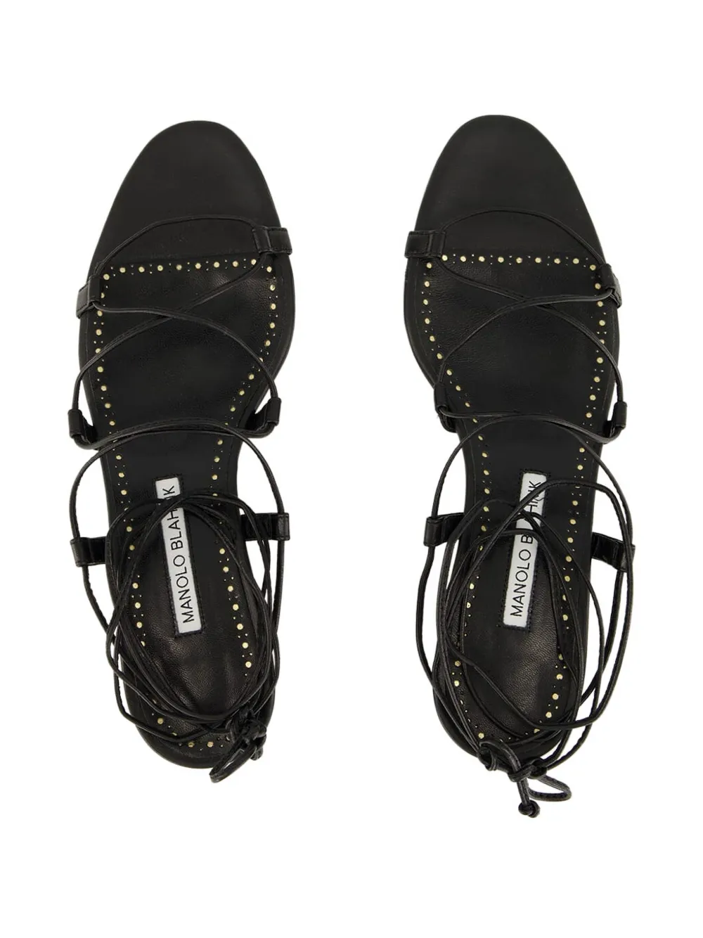 Manolo Blahnik lace-up block-heel sandals Black